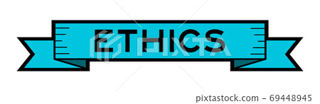 Vintage blue color label banner with word ethics Vintage blue color label banner with word ethics 69448945