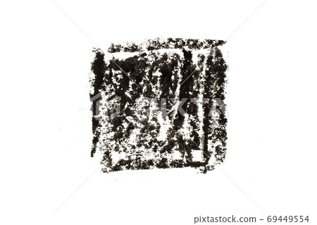 Black color oil pastel drawing in square or rectangle shape 69449554