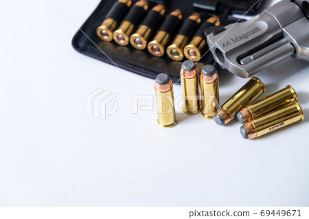 Classic revolver .44 magnum gun close up 69449671