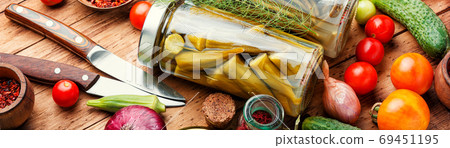 Assortment of pickled vegetable 69451195