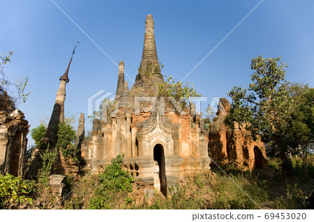 Ancient Ruins of Buddhist Stupas in Indein. Ancient Ruins of Buddhist Stupas in Indein. 69453020