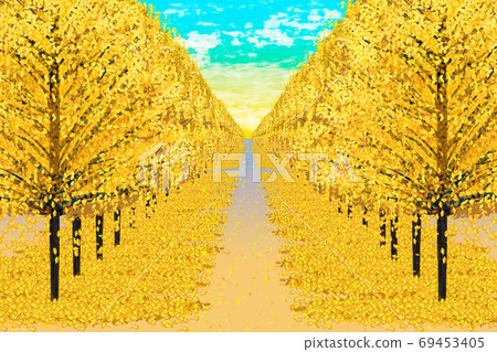 A Vivid Illustration Of A Tree Lined Avenue Of Stock Illustration