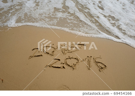 2015 and 2016 year on the sand beach 2015 and 2016 year on the sand beach 69454166