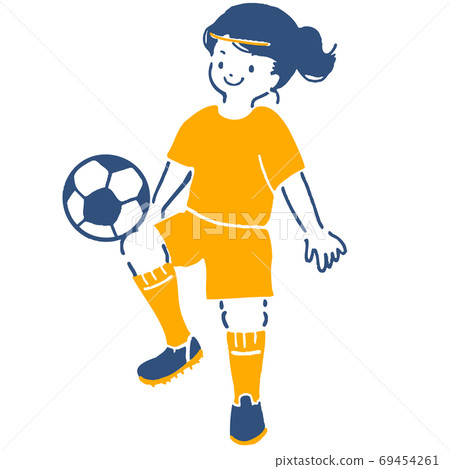 Women's soccer, lifting illustrations Women's soccer, lifting illustrations 69454261
