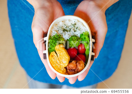 Woman with handmade lunch 69455556