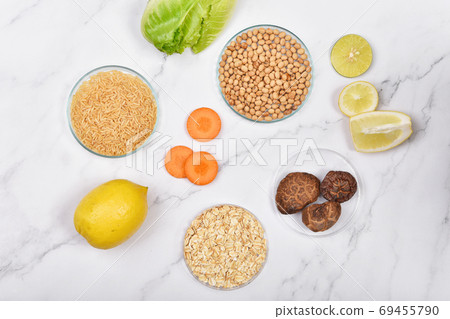 Vitamin nutrition, Natural supplement from organic fresh fruit, wholegrain cereals and vegetable Vitamin nutrition, Natural supplement from organic fresh fruit, wholegrain cereals and vegetable 69455790