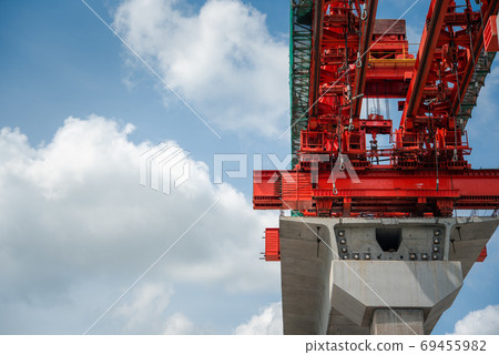 Construction site of sky train Bangsue-Rangsit 69455982