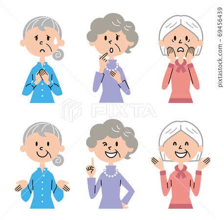 Elderly women's worries solution illustration 69456439
