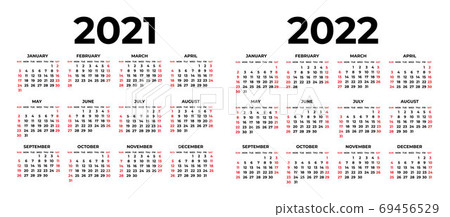 Calendar for 2021 and 2022 on white background 69456529