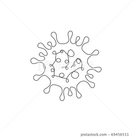 Coronavirus illustration in line style on white background 69456531