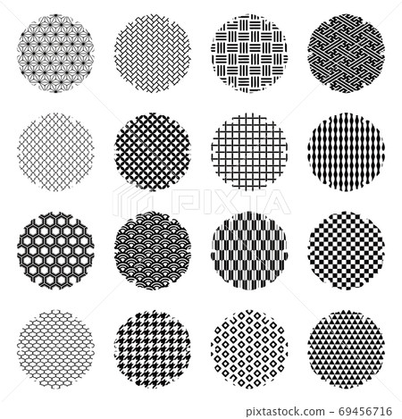 Japanese pattern pattern set black (pattern swatch) 69456716