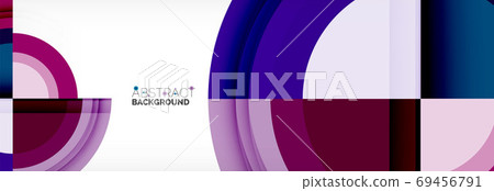 Round shapes, triangles and circles. Modern abstract background 69456791