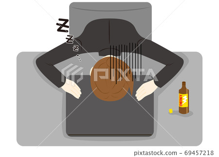 A female employee who sleeps while using a computer A female employee who sleeps while using a computer 69457218