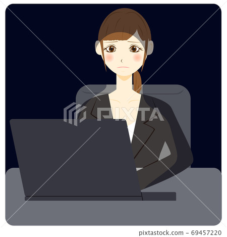 Dark PC office worker woman Dark PC office worker woman 69457220