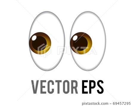 The isolated vector pair of pervy or shifty eyes icon, glancing slightly to the left 69457295