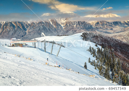 Fantastic ski resort and winter attraction, Azuga, Prahova valley, Romania Fantastic ski resort and winter attraction, Azuga, Prahova valley, Romania 69457349