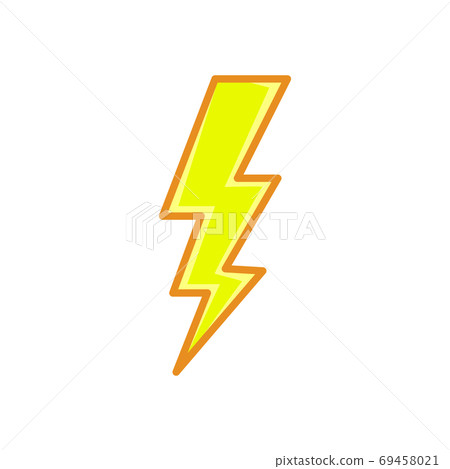 lightning bolt. Thunderbolt Line style yellow 69458021