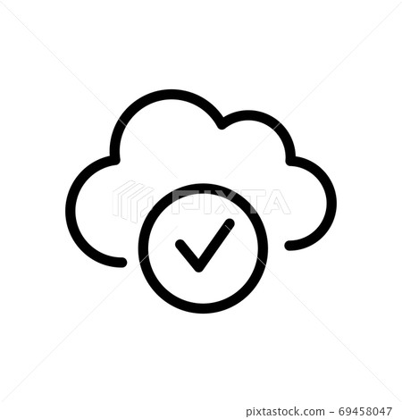 cloud check mark line icon vector illustration cloud check mark line icon vector illustration 69458047
