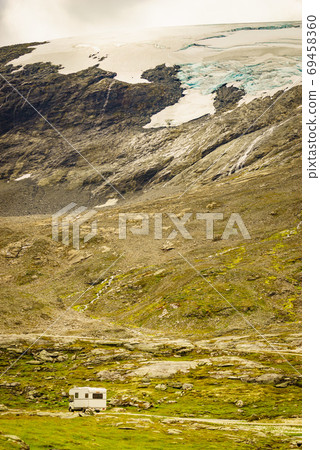 Camper car in norwegian mountains Camper car in norwegian mountains 69458360