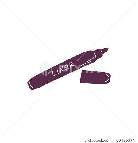Single Sketch Eyeliner, eyebrow icon. Pencil for eyes, brows and lips. Make up cosmetics sign. Hand drawn doodle flat vector Illustration Single Sketch Eyeliner, eyebrow icon. Pencil for eyes, brows and lips. Make up cosmetics sign. Hand drawn doodle flat vector Illustration 69459074