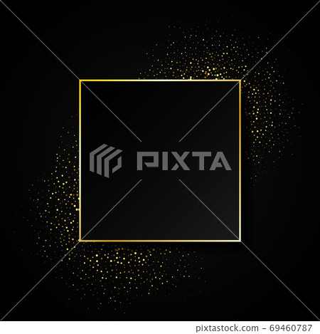 Gold glitter frame. Golden grainy frame. Golden confetti background. Vector illustration eps10. Gold glitter frame. Golden grainy frame. Golden confetti background. Vector illustration eps10. 69460787