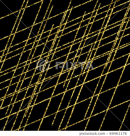 Gold glittering star dust trail sparkling particles on black background. Vector illustration eps10 69461176