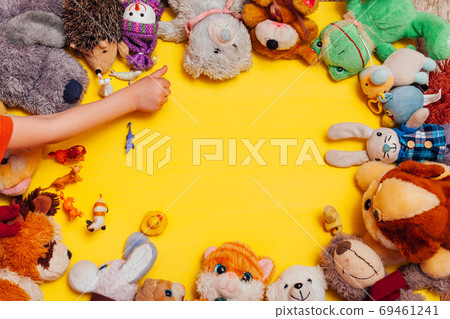 lots of baby soft toy animals for games 69461241