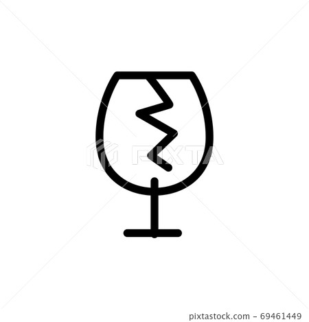broken glass line icon vector illustration 69461449