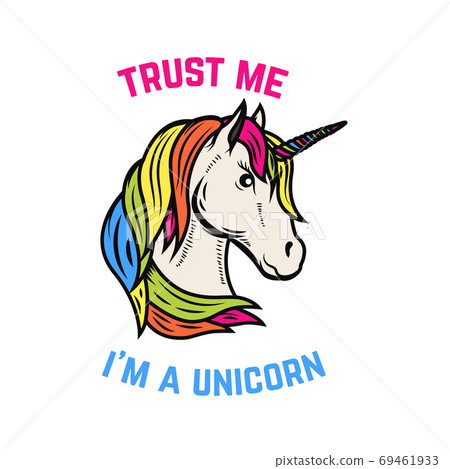 Trust Me I Am A Unicorn Unicorn Head Isolated Stock Illustration 69461933 Pixta