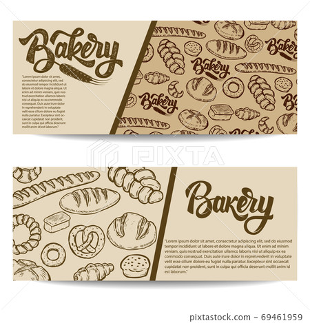 Set of bakery banner templates isolated on white background. Vector illustration Set of bakery banner templates isolated on white background. Vector illustration 69461959