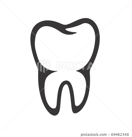 tooth icon isolated on white background. Vector illustration 69462348