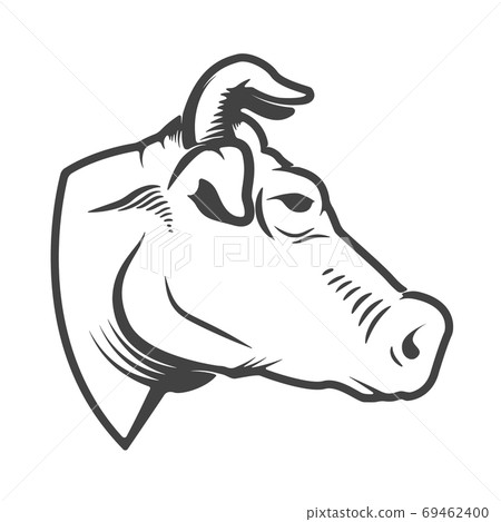 Cow head icon isolated on white background. Design elements for logo, label, emblem, sign. Vector illustration Cow head icon isolated on white background. Design elements for logo, label, emblem, sign. Vector illustration 69462400