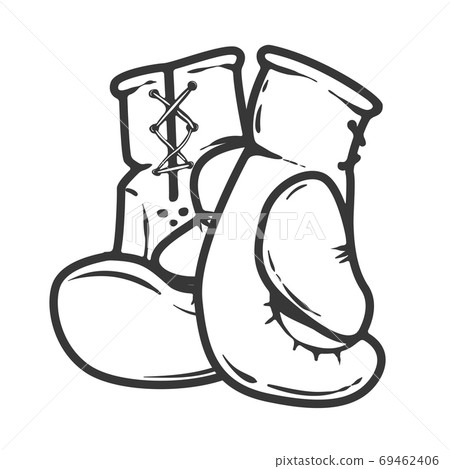 Boxing gloves isolated on white background. Design elements for logo, label, emblem, sign. Vector illustration Boxing gloves isolated on white background. Design elements for logo, label, emblem, sign. Vector illustration 69462406