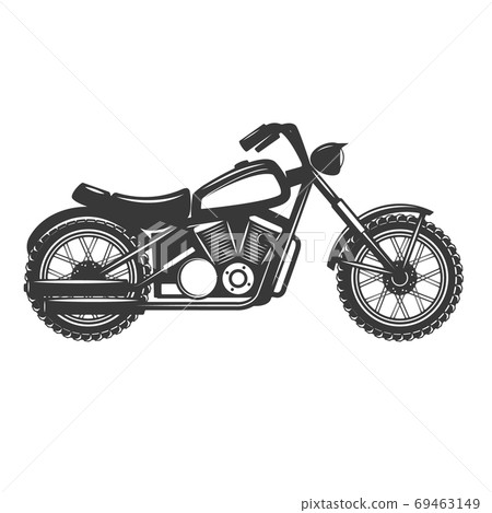 Motorbike isolated on white background. Design elements for logo, label, emblem, sign, badge. Vector illustration 69463149