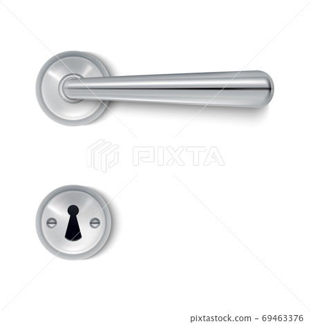 Realistic Detailed 3d Metal Door Handles. Vector Realistic Detailed 3d Metal Door Handles. Vector 69463376