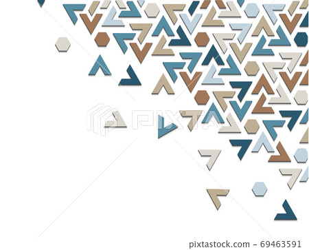 Geometric diagonal modern background, corner design. Arabic 3d isometric color geometric mosaic vector pattern for background, card, banner. 69463591