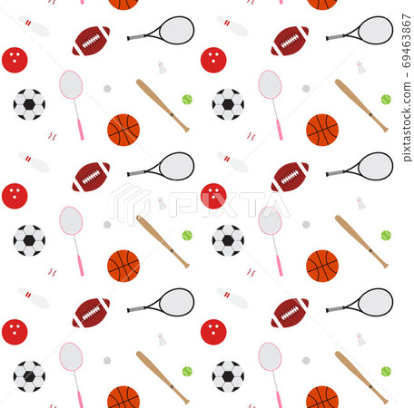 Vector seamless pattern of flat sport equipment - Stock Illustration ...