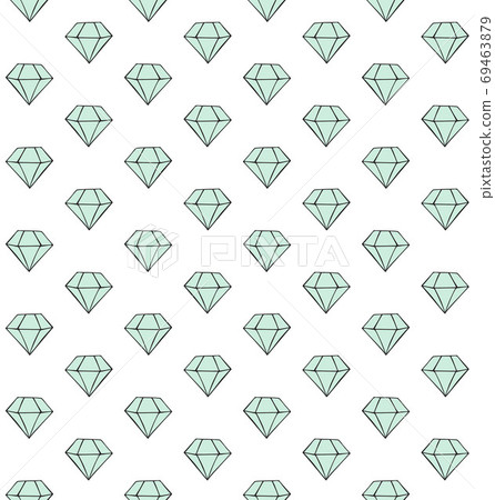 Vector seamless pattern of mint blue diamond 69463879