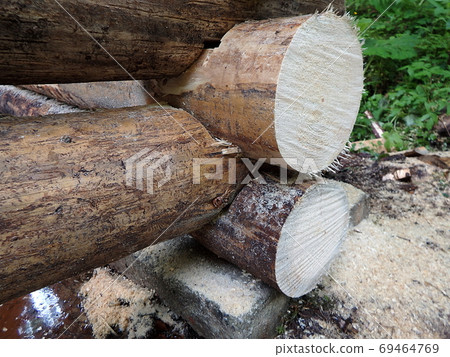 Part of wooden house 69464769