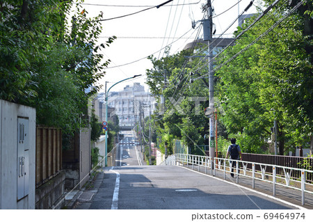 Slope in the depression next to Yoyogi Oyama Park in Shibuya Ward 69464974