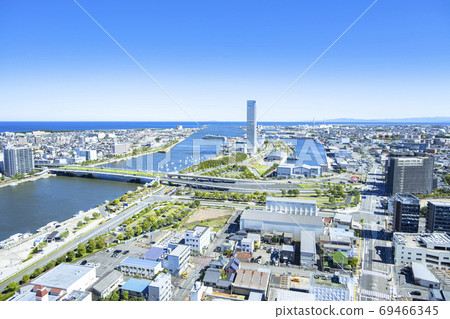 新潟市土岐展覽館及周邊城市景觀（俯視圖） 69466345