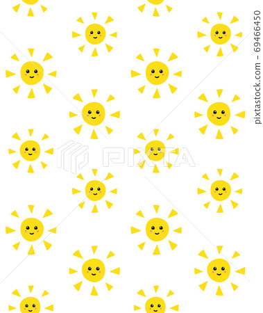 Vector seamless pattern of sketch sun with face - Stock Illustration ...