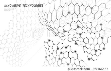 3D nanotechnololy graphene texture cyberspace. Nano fiber chemical modern material design. Atom molecule macro structure layer superconductor development vector illustration 3D nanotechnololy graphene texture cyberspace. Nano fiber chemical modern material design. Atom molecule macro structure layer superconductor development vector illustration 69466533