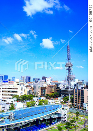 名古屋市,電視塔和水飛船的景觀 名古屋市,電視塔和水飛船的景觀 69466752
