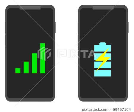 Illustration showing the remaining battery level of the smartphone Illustration showing the remaining battery level of the smartphone 69467104