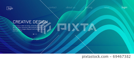 Blue Dynamic Wave. Flow 3d Design. Curve - Stock Illustration [69467382 ...