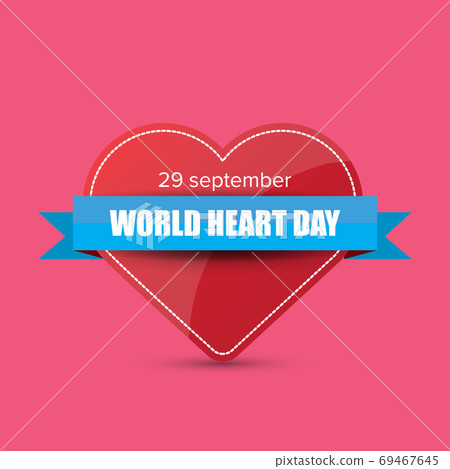 world heart day banner or background with heart isoalted on pink layout. world heart day banner or background with heart isoalted on pink layout. 69467645