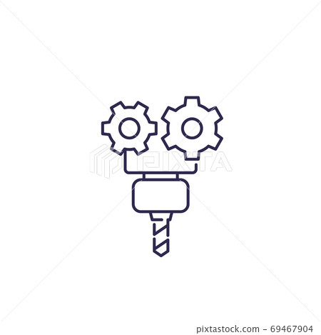 CNC service, vector line icon CNC service, vector line icon 69467904