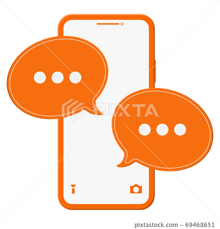 Smartphone Digital Technology with Speech Bubble Message Smartphone Digital Technology with Speech Bubble Message 69468651
