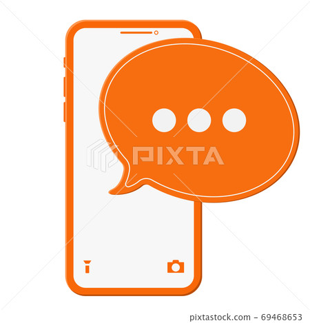Smartphone Digital Technology with Speech Bubble Message Smartphone Digital Technology with Speech Bubble Message 69468653